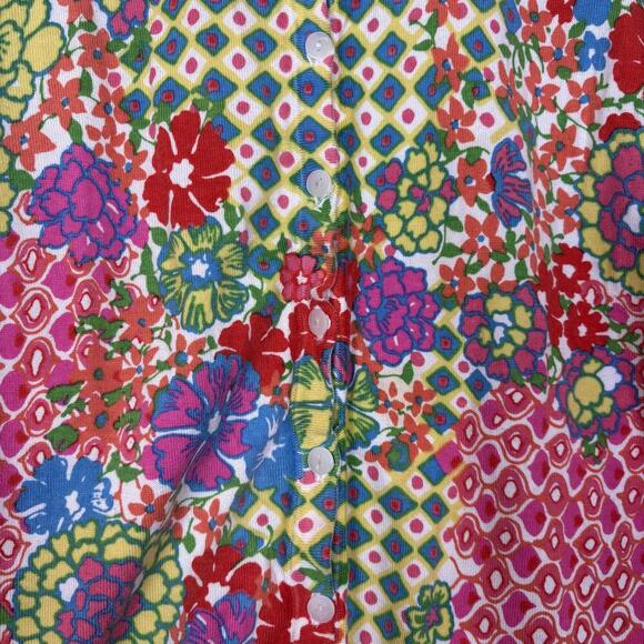 Talbots Colorful Floral Button Up Cardigan Sweater 3/4 Sleeve Size: 1X - Picture 5 of 6